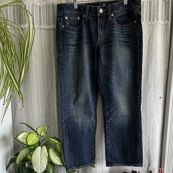 American Eagle Outfitters Dark Blue cropped Jeans - Picture 2 of 11